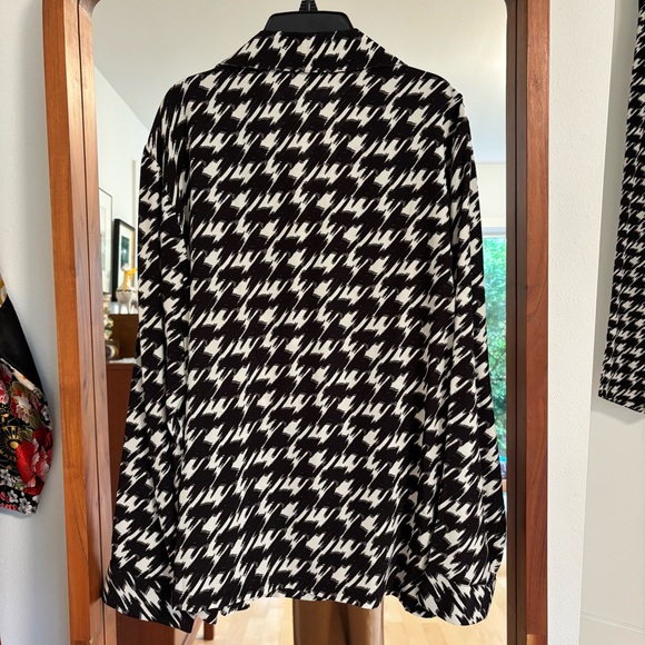 Anine Bing Aiden Houndstooth Viscose Shirt - Picture 4 of 9
